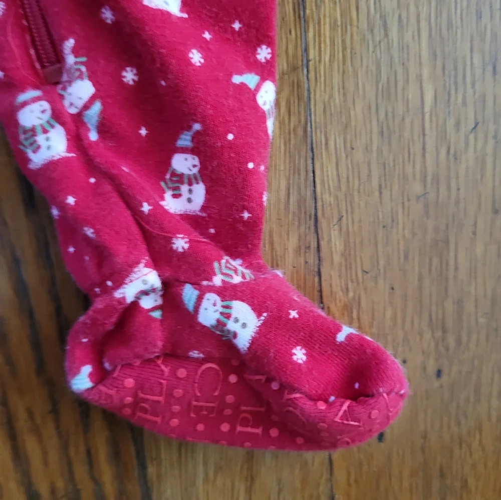 One Piece Footed Full Zip Snowman Sleeper Pajama‎ 0-3 Months Baby Infant